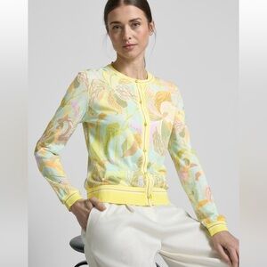 Marc Cain Cardigan Yellow Floral Small $695